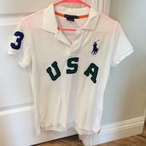 Ralph Lauren USA polo - size Medium - white